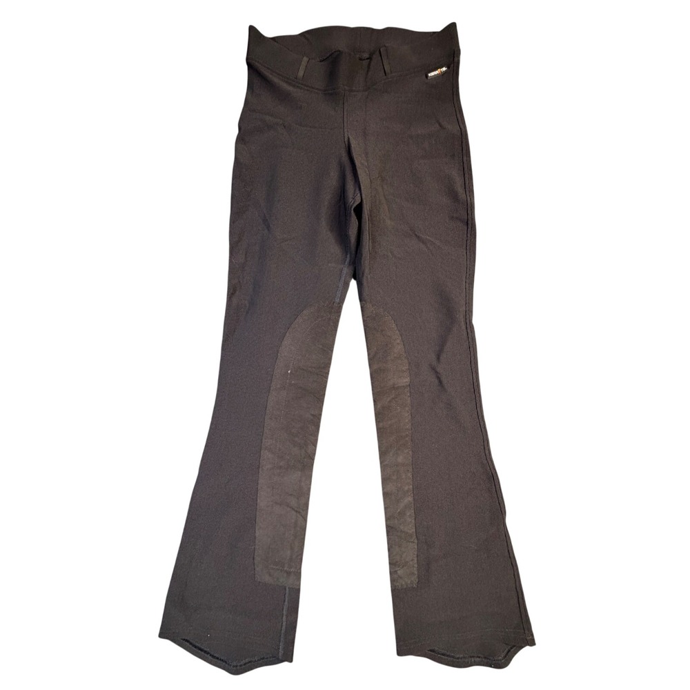 Girls Kerrits Riding Pants Size 7 Large Black Knee Patch Equestrian USA